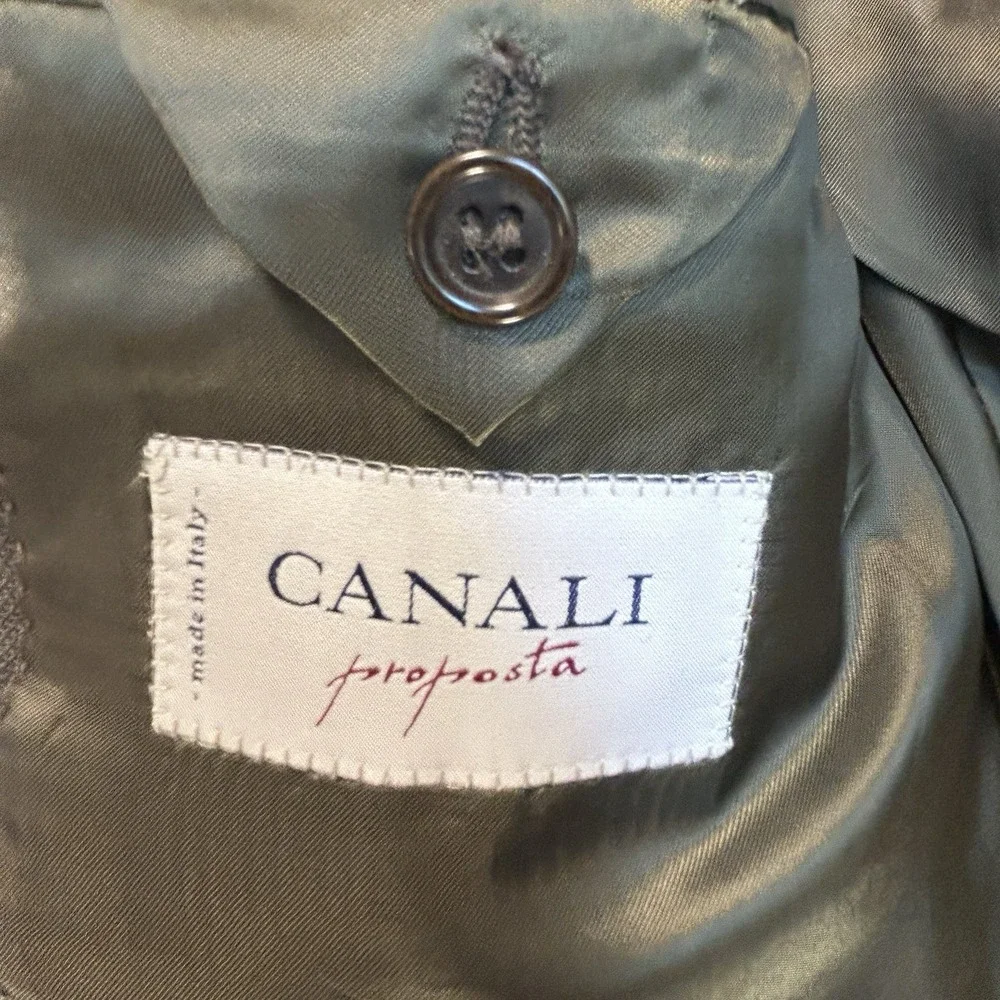 CANALI Proposta Windowpane 100% Wool Blazer Sport Coat Jacket EU 52L/US 42 L